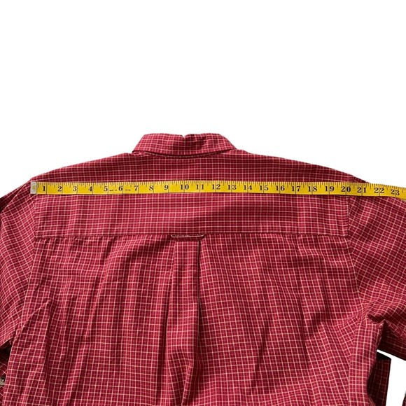 Pendleton Mens Cotton Button Shirt Down Shirt Red Mini Check Long Sleeve Size M - Picture 9 of 10
